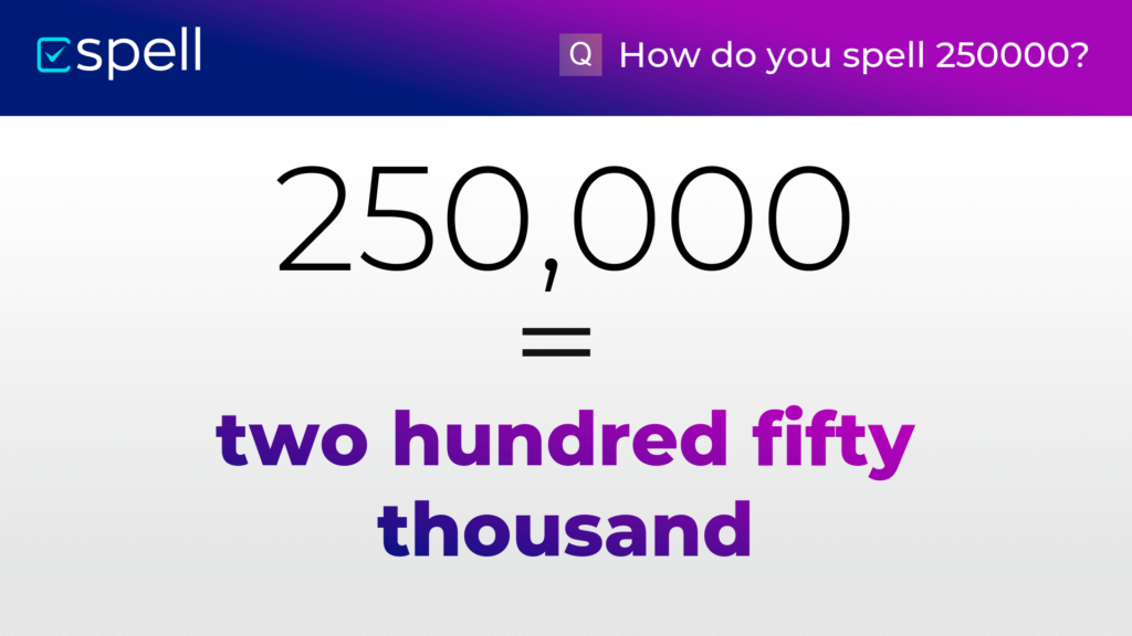 250000 In Words How To Spell The Number 250000 In English