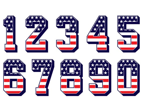 American Flag Numbers Etsy UK