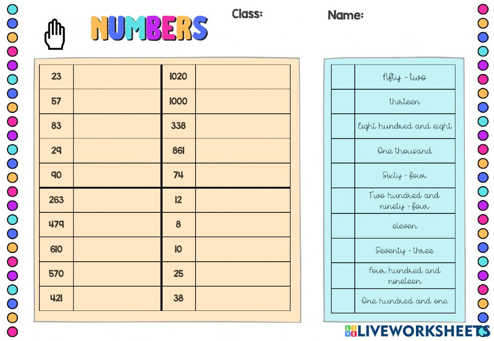 Ejercicio De Numbers 1 To 1000