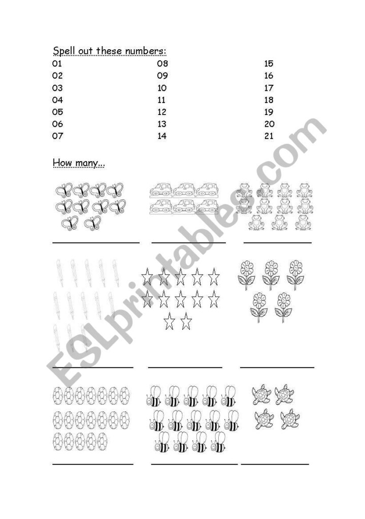 English Worksheets Spell Out These Numbers