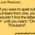 FACT If You Were To Spell Out Numbers Starting With One You Wouldn t