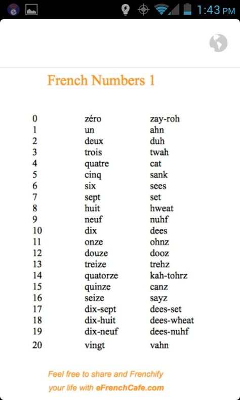 French Numbers 1 20 French Language Lessons How To Speak French 