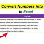 How To Automatically Convert Numbers Into Words In Excel Spell Number