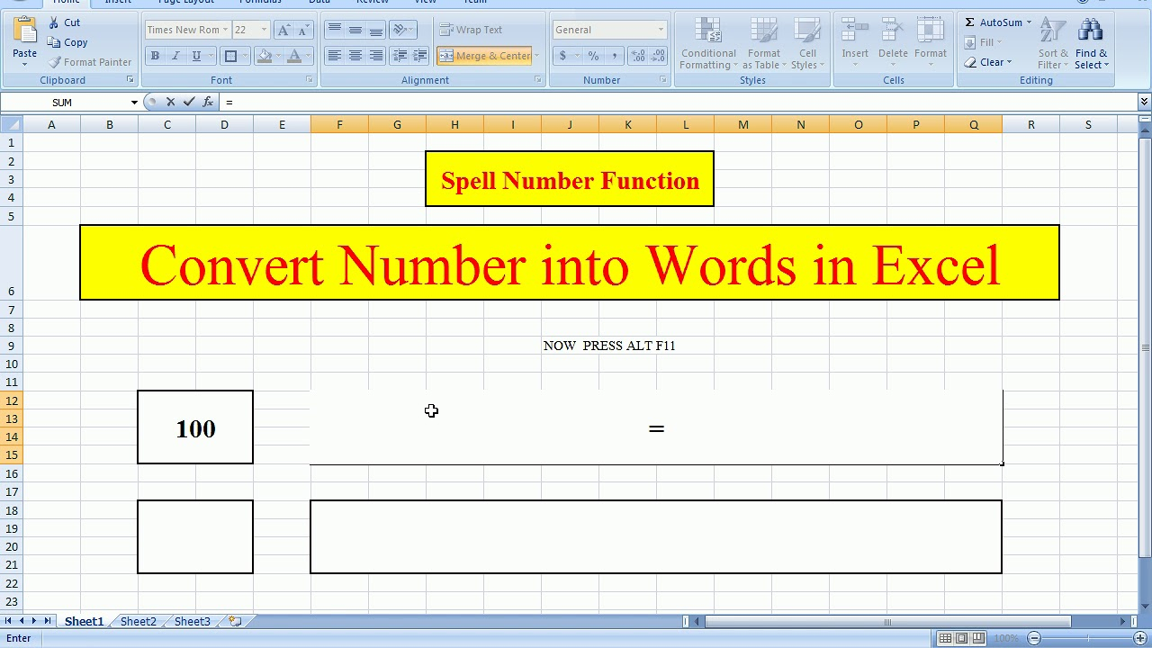 How To Convert Numbers To Words In Excel Formula Spell Number In