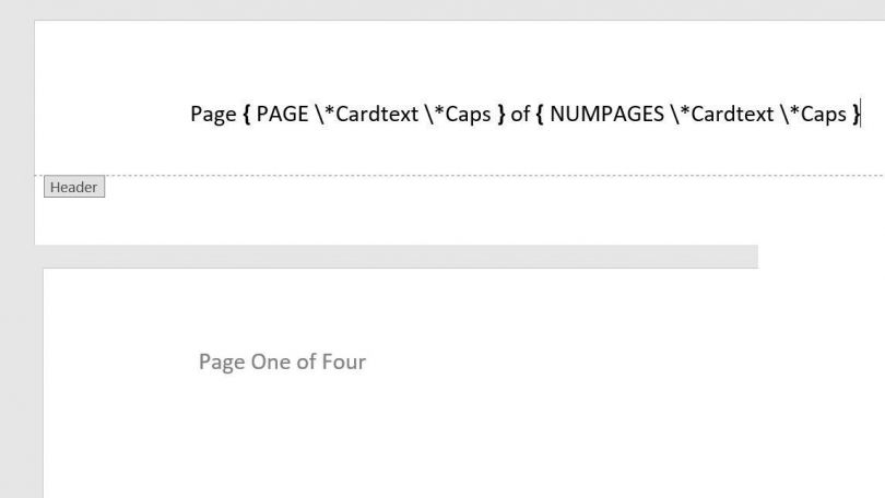 How To Spell Page Numbers Instead Of Using Digits In A Page numbering