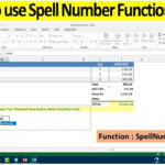 How To Use Spell Number Function In EXCEL Convert Numeric Value As