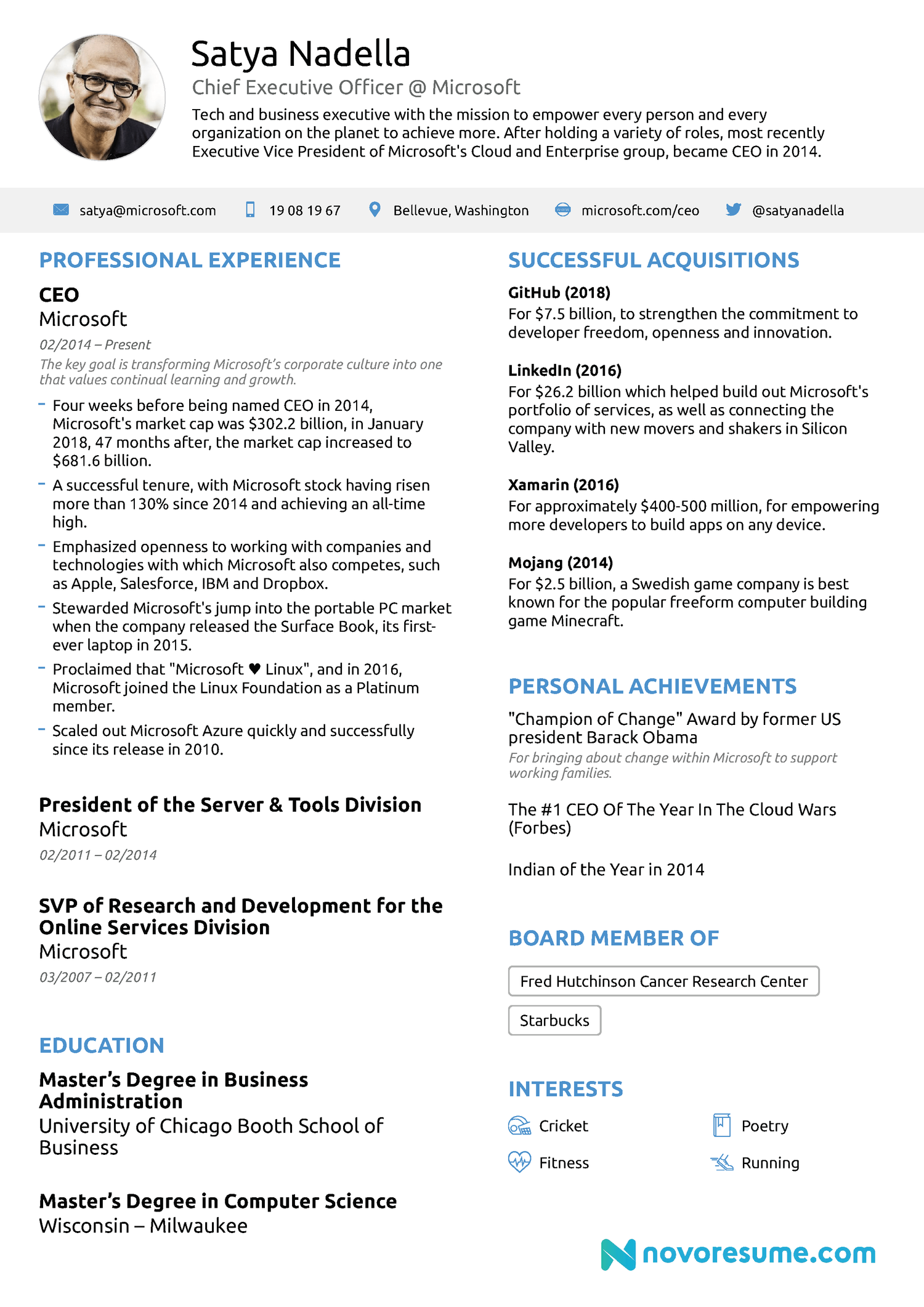 How To Write A CEO Resume With Examples Template 