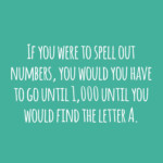 If You Were To Spell Out Numbers You Would You Have To Go Until 1 000