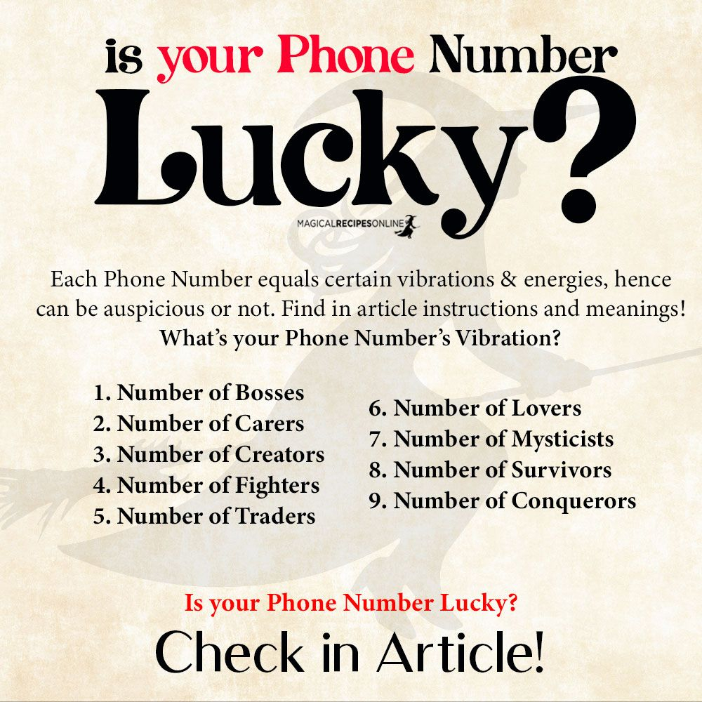 Is Your Phone Number Lucky Magical Recipes Online Money Spells