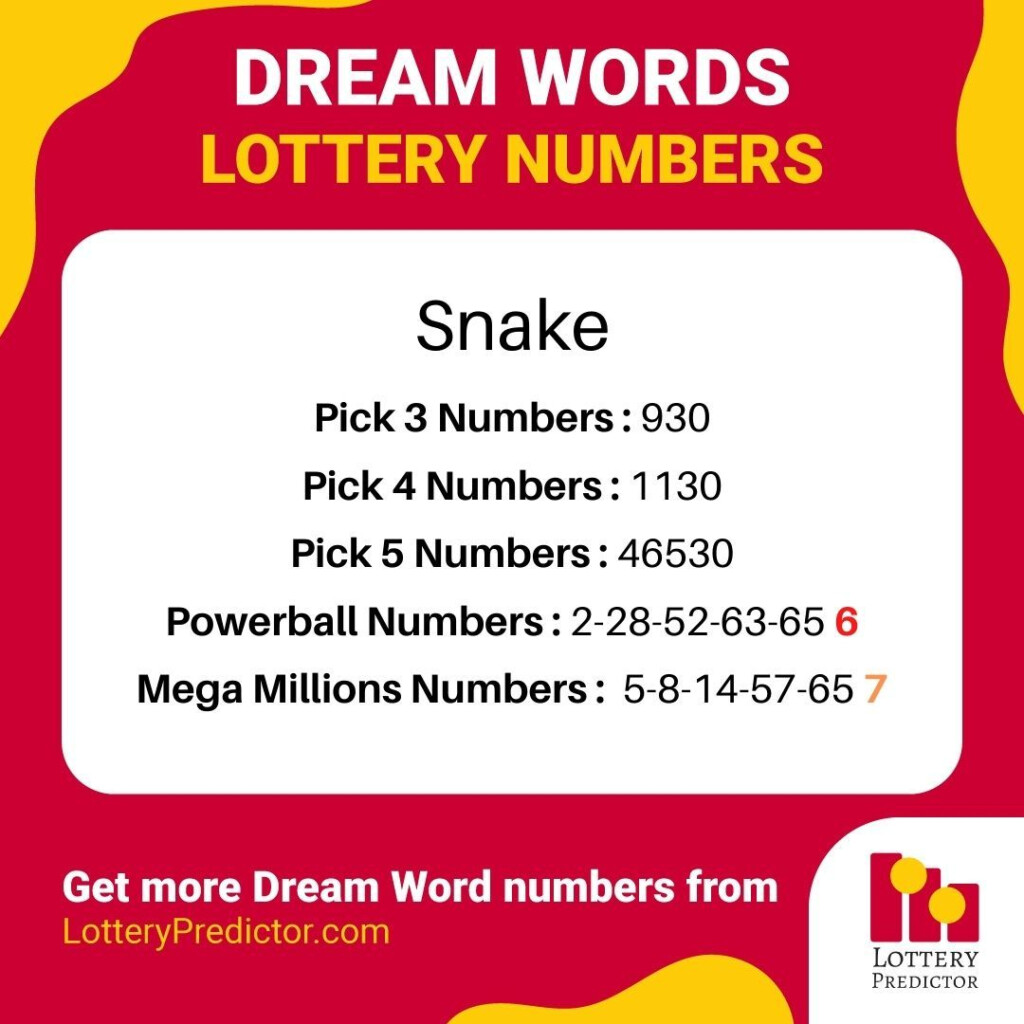 Lottery Dream Numbers If You Are Dreaming About A Snake Play These 