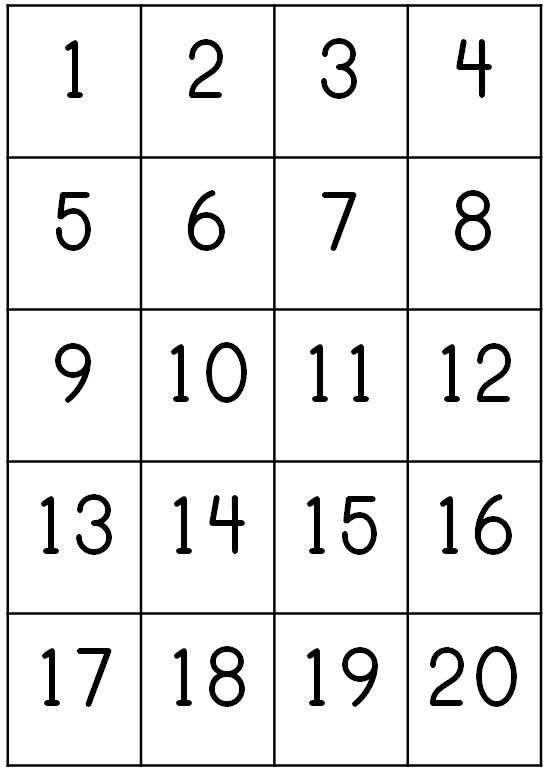 Number Counting Chart 1 20 Pritnable Count 1 20 Write Their First