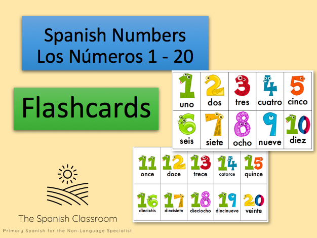 Numbers 1 20 In Spanish Flashcards Teaching Resources