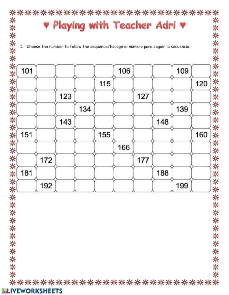 Numbers 100 To 200 Worksheet