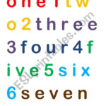 Numbers One To Twenty Spelling Cut Outs color And B w ESL Worksheet