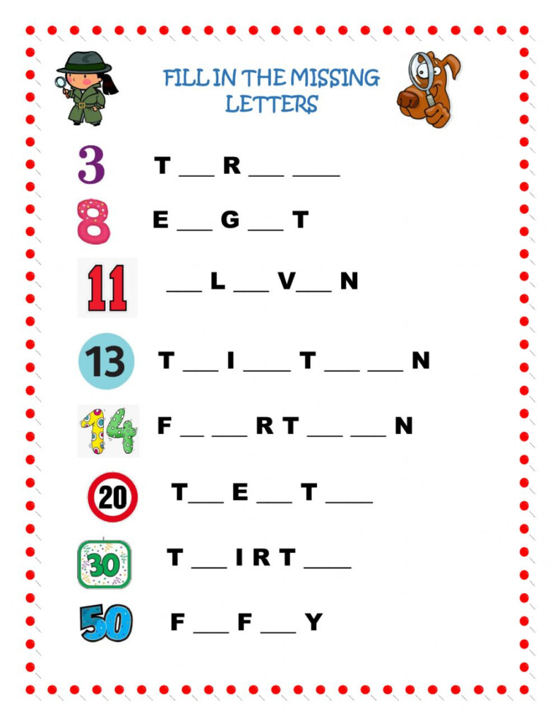 Numbers spelling Worksheet