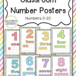 Rainbow Classroom Number Posters 0 20 Number Poster Preschool Number