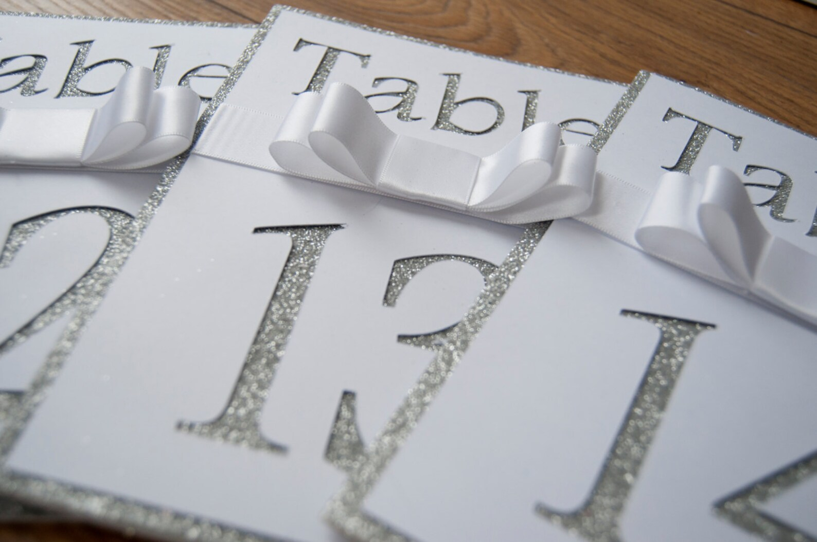 Silver Glitter Cut Out Table Number Etsy