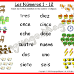 Spanish Numbers 1 To 12 Activity Sheet Teaching Resources