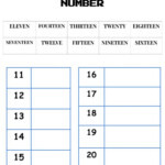 Spelling Number 11 20 Worksheet