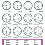 Time To The Half Hour Worksheet Education Word Bank 1st