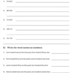 Writing Numbers In Words And In Figures Worksheet