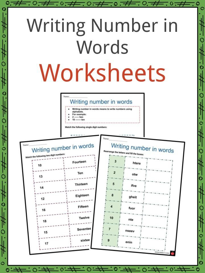 Writing Numbers In Words Worksheets Numbers In Words Writing Numbers 