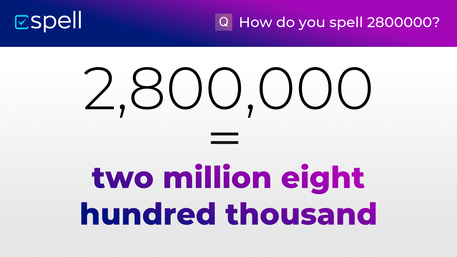 2800000 In Words How To Spell The Number 2800000 In English