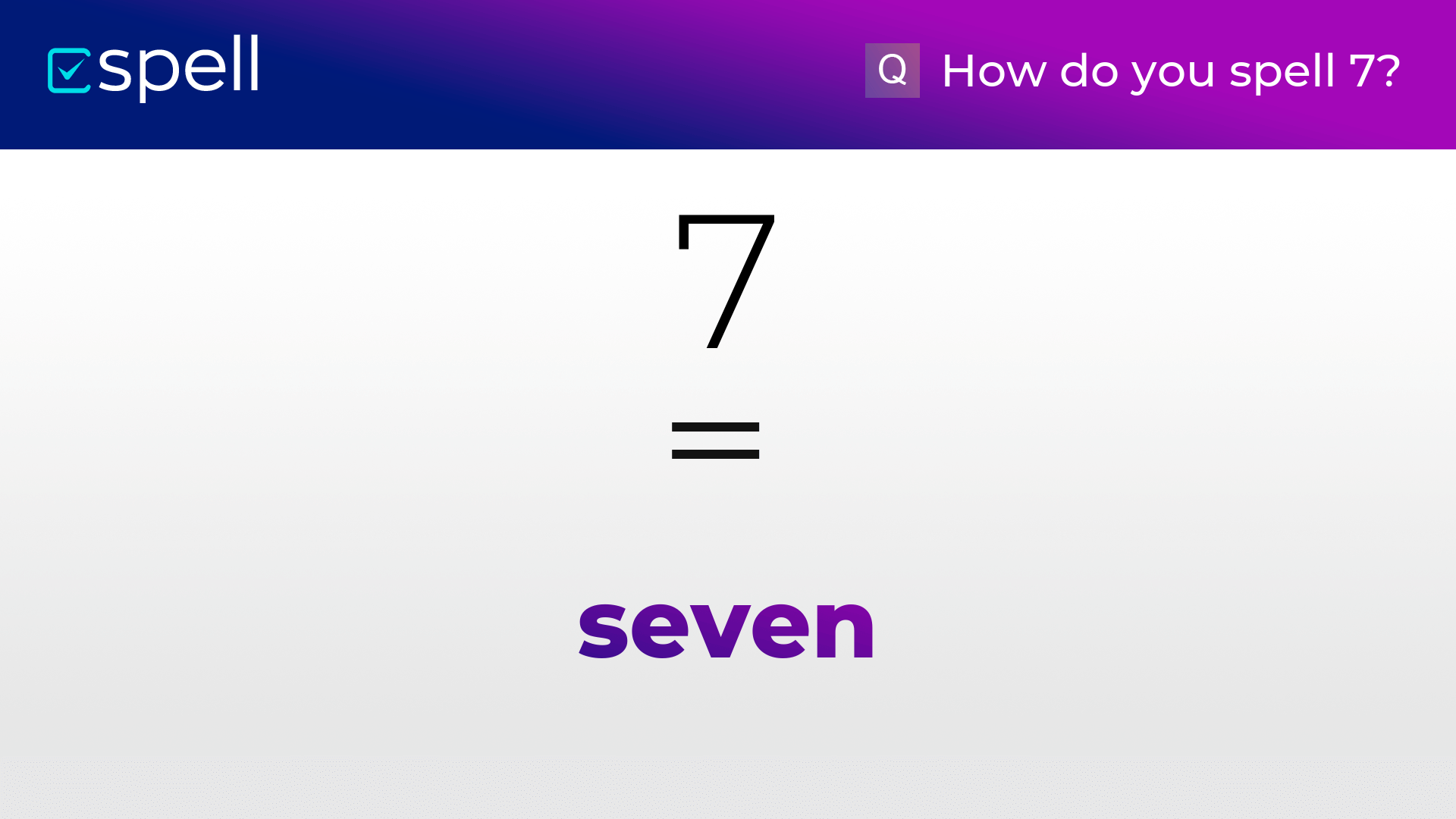 7 In Words How To Spell The Number 7 In English