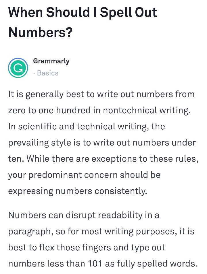 Do You Spell Out Numbers NUMBERNO