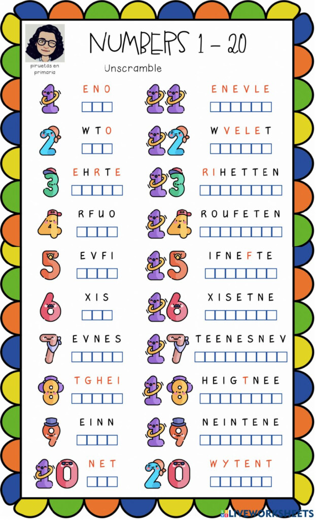 Numbers 1 20 Writing 2 Interactive Worksheet