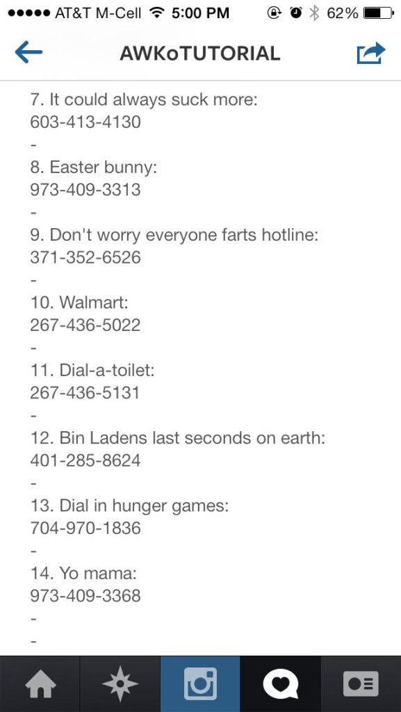 Phone Numbers To Call When Bored Funny Numbers To Call Funny Numbers 